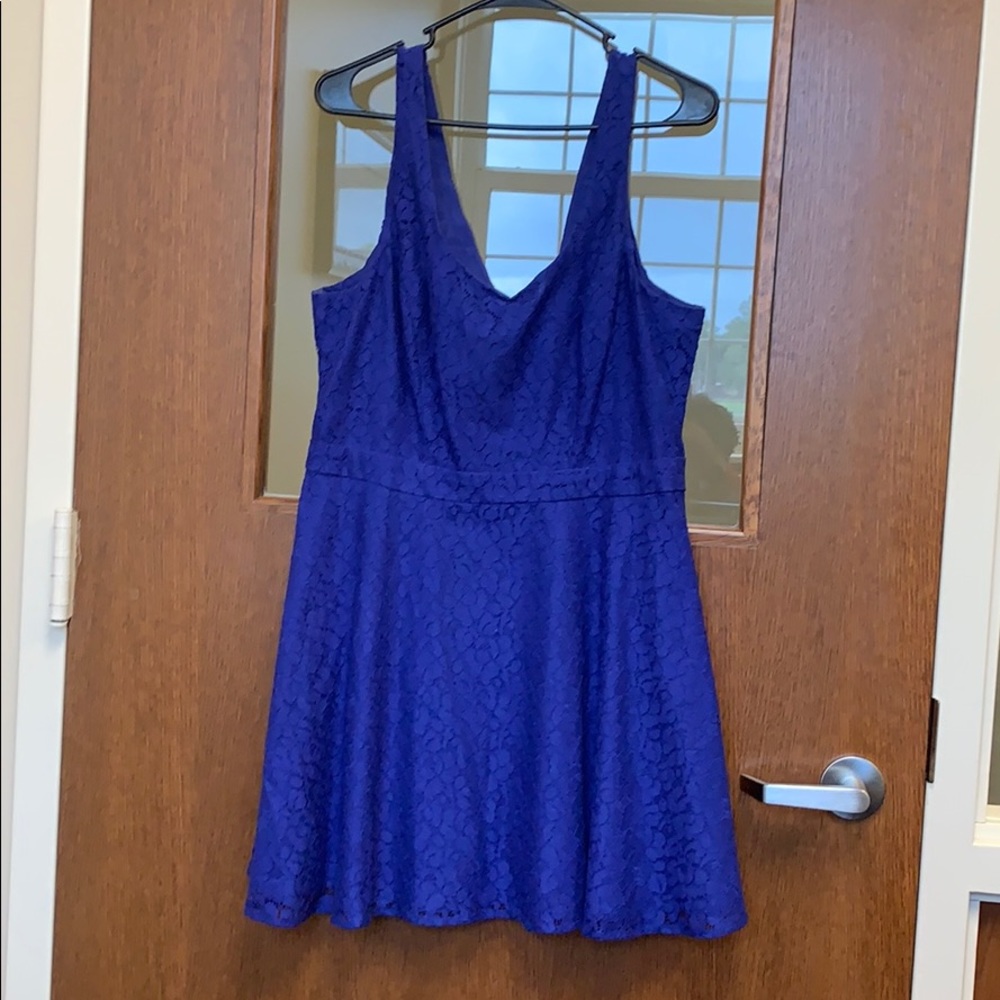 Lace blue mini dress